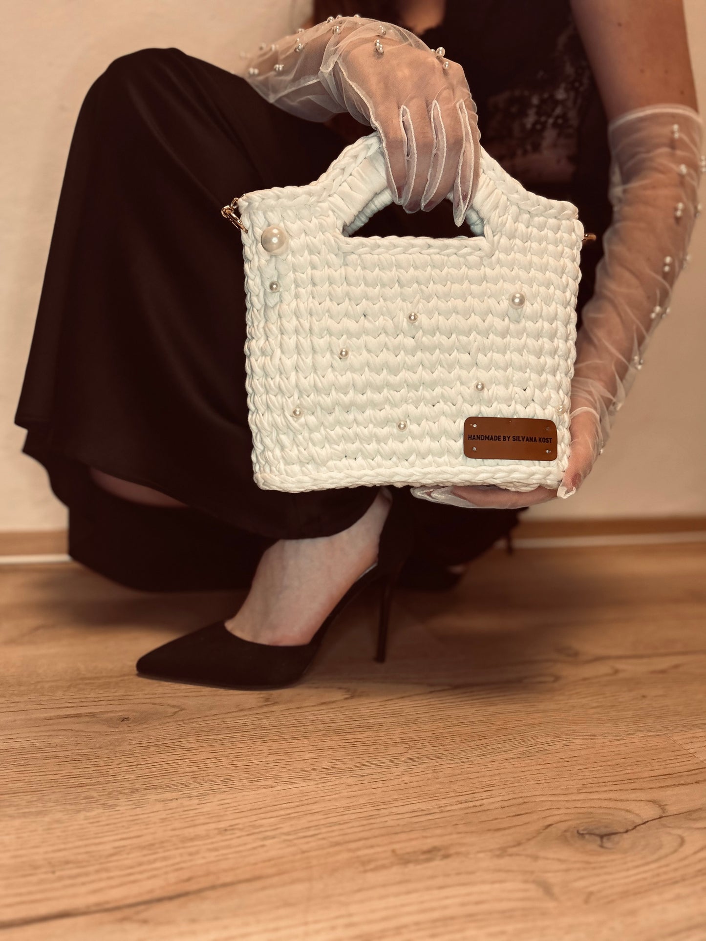 Handmade Crochet Bag “Boho Muse” Purse with Satin Bow – Unique Handcrafted Accessory for Special Occasions